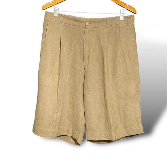 Nautica Other - Nautica Men's Golf Pleated Front Chino Shorts Beige Size 32 Casual